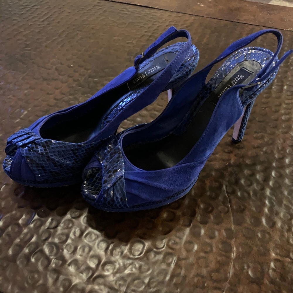 White House | Black Market Blue/Snakeskin Heels